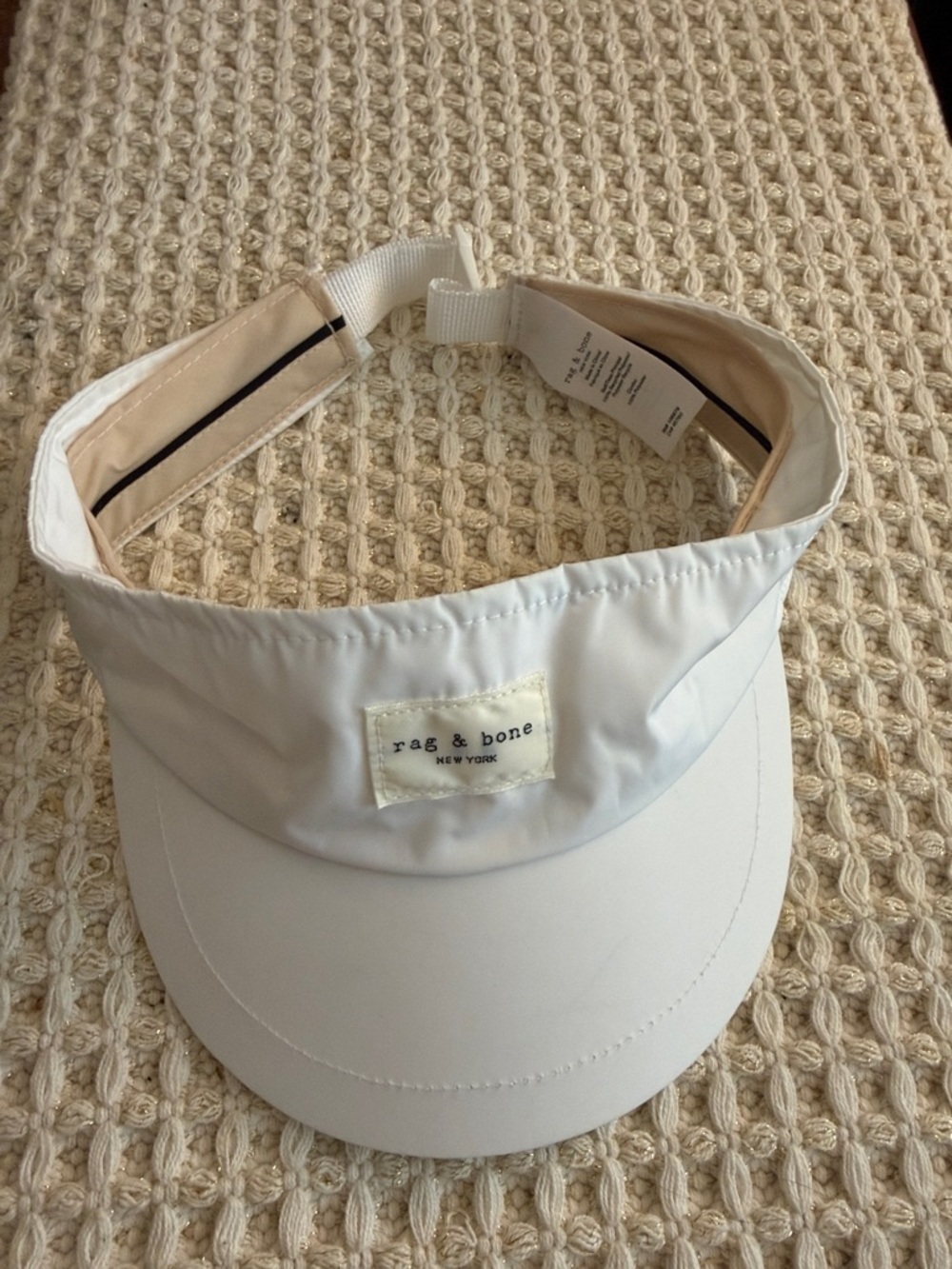 rag & bone White Sun Visor with Logo Patch